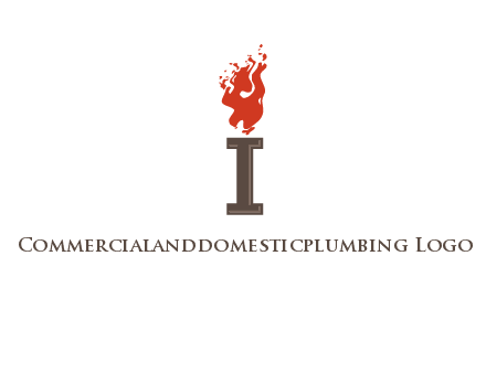 letter I with flames logos