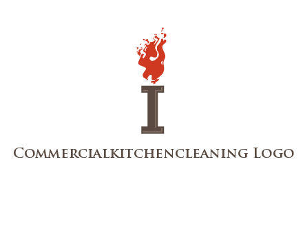 letter I with flames logos