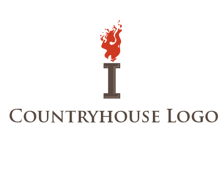 letter I with flames logos