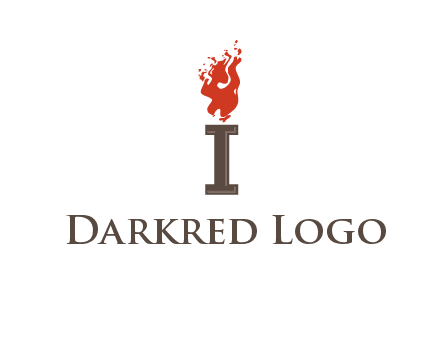 letter I with flames logos