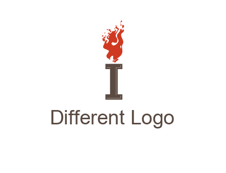 letter I with flames logos