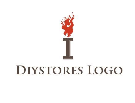 letter I with flames logos