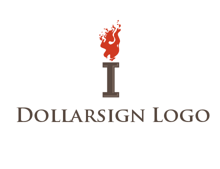 letter I with flames logos
