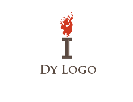 letter I with flames logos