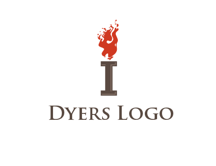 letter I with flames logos