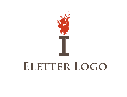 letter I with flames logos