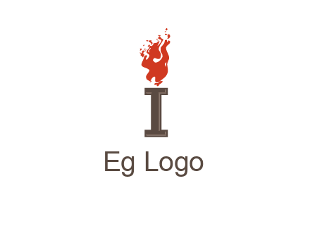 letter I with flames logos