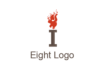 letter I with flames logos