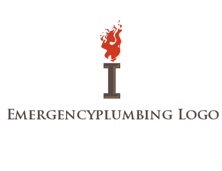 letter I with flames logos