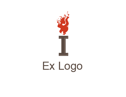 letter I with flames logos
