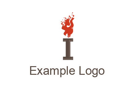 letter I with flames logos