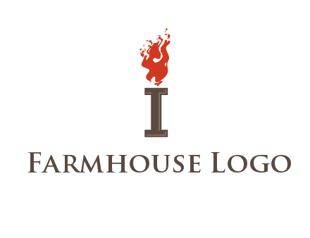 letter I with flames logos