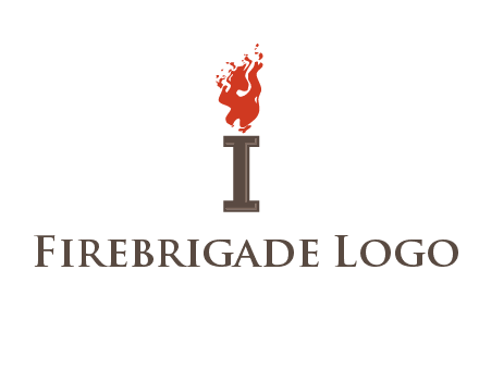 letter I with flames logos