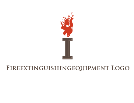 letter I with flames logos