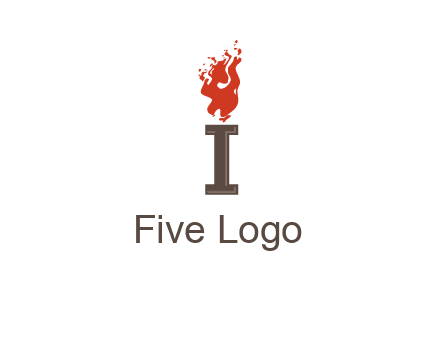 letter I with flames logos