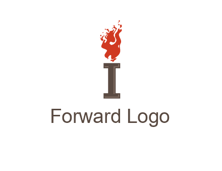 letter I with flames logos