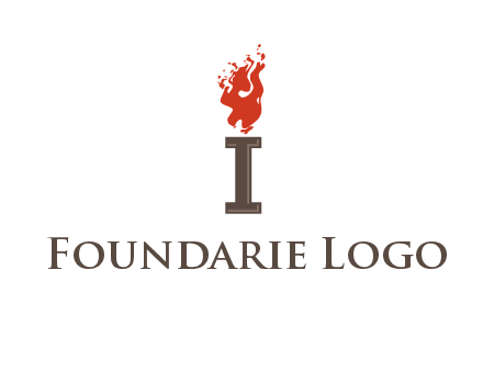 letter I with flames logos