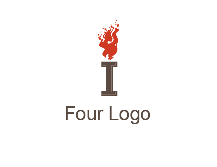 letter I with flames logos