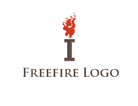 letter I with flames logos