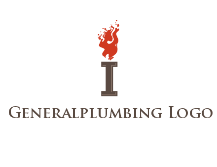 letter I with flames logos