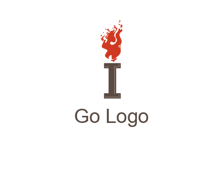 letter I with flames logos