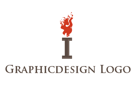 letter I with flames logos