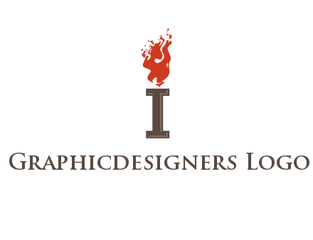 letter I with flames logos