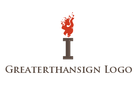 letter I with flames logos