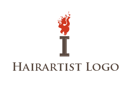 letter I with flames logos