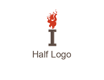 letter I with flames logos