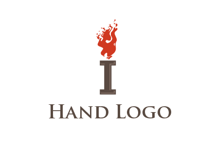 letter I with flames logos