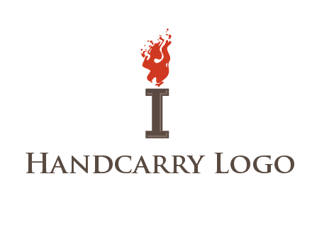 letter I with flames logos