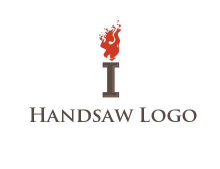 letter I with flames logos