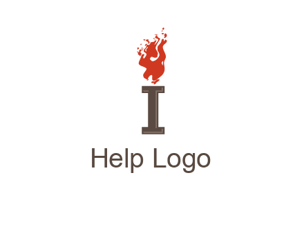 letter I with flames logos