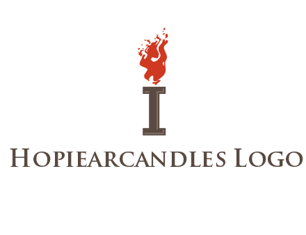 letter I with flames logos