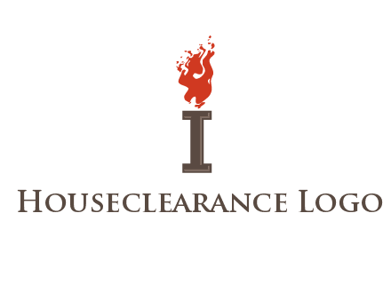 letter I with flames logos