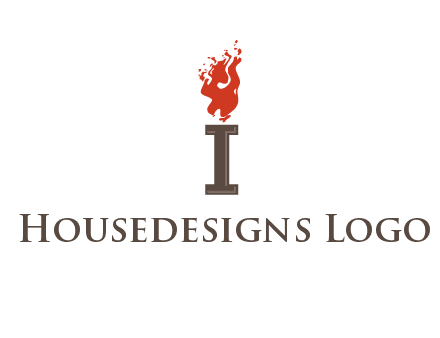 letter I with flames logos