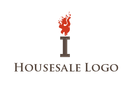 letter I with flames logos