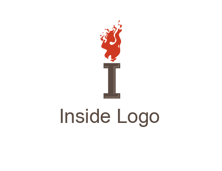 letter I with flames logos