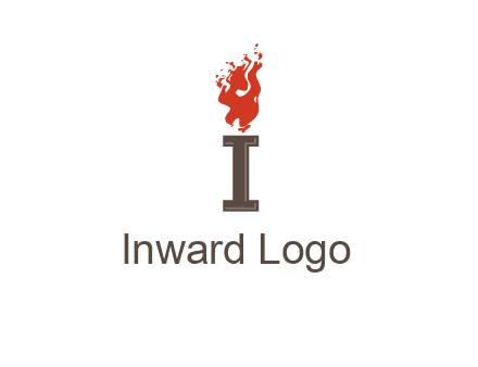 letter I with flames logos