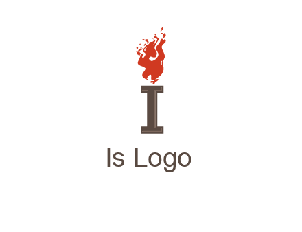 letter I with flames logos