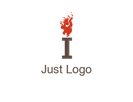 letter I with flames logos
