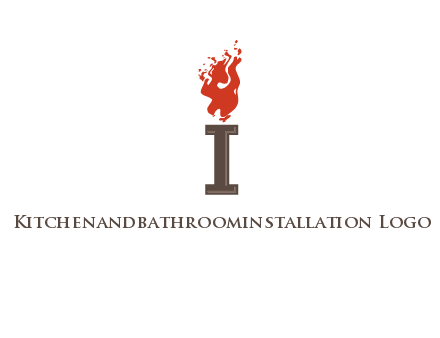 letter I with flames logos