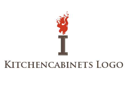 letter I with flames logos