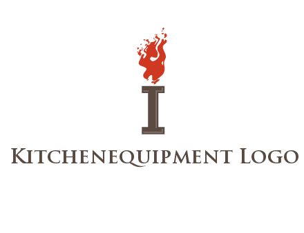 letter I with flames logos