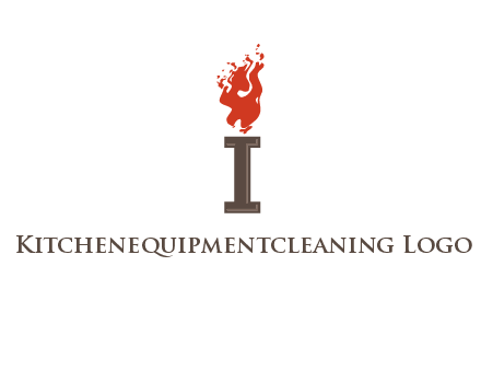 letter I with flames logos