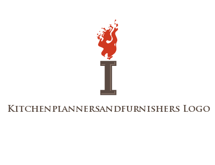 letter I with flames logos