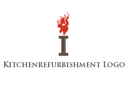 letter I with flames logos
