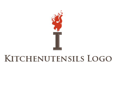 letter I with flames logos