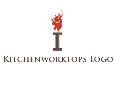 letter I with flames logos